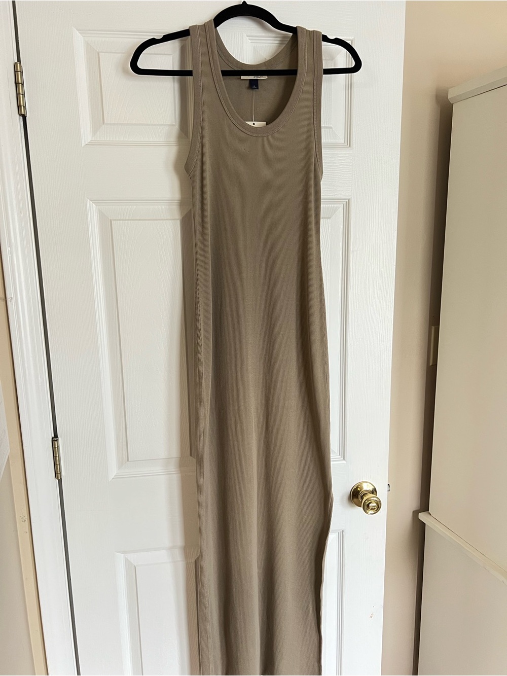 A New Day Women’s olive green Ribbed Knit Scoop Neck tank Maxi Dress Size M